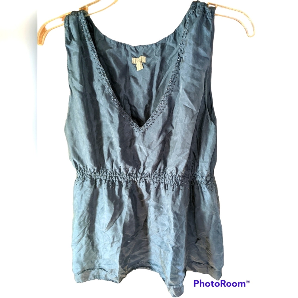 Gorgeous Silk Beaded V-neck Tank from J Jill Women's large